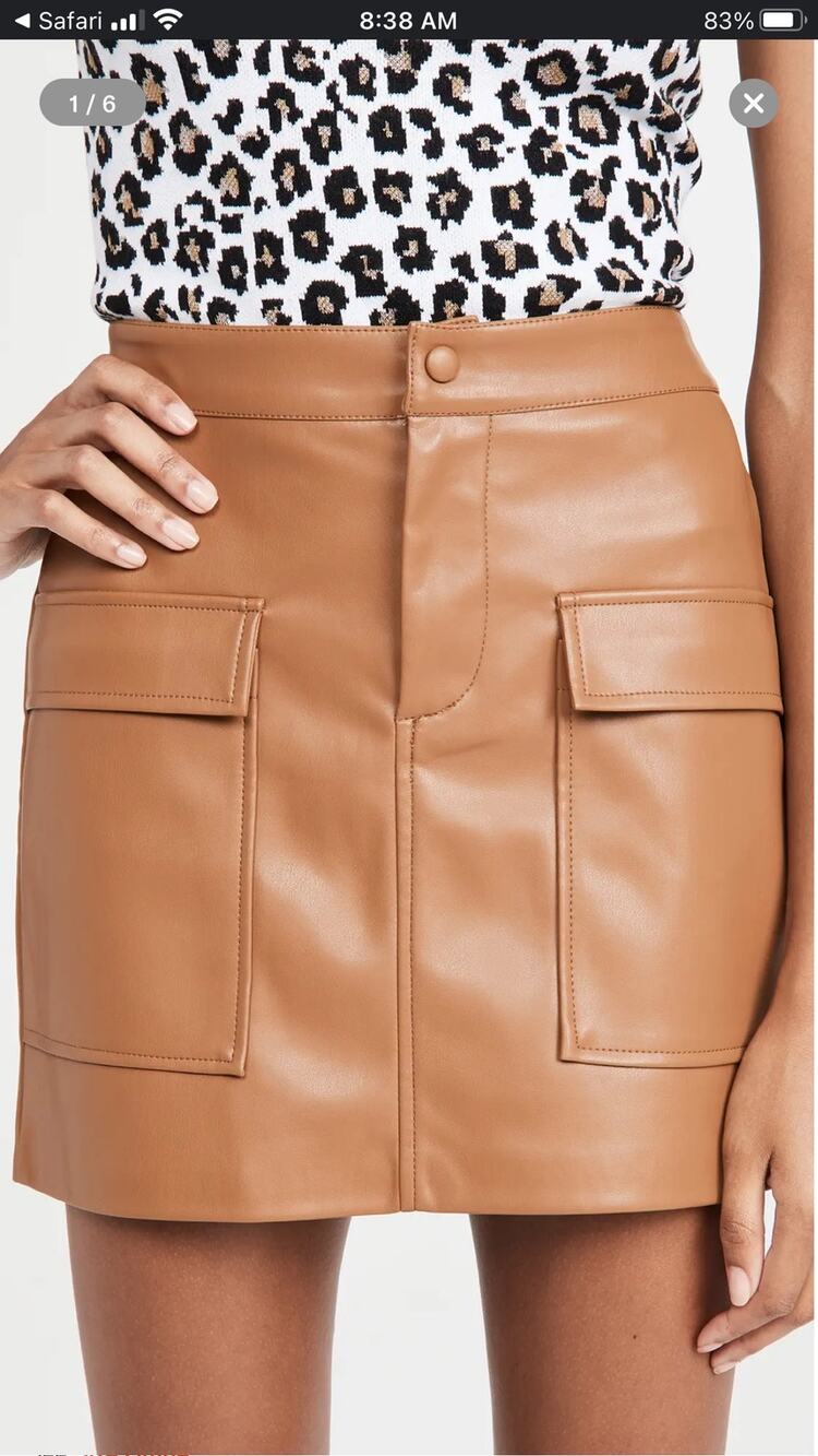 BB Dakota Nude Vegan Leather Utility Mini Skirt - 12